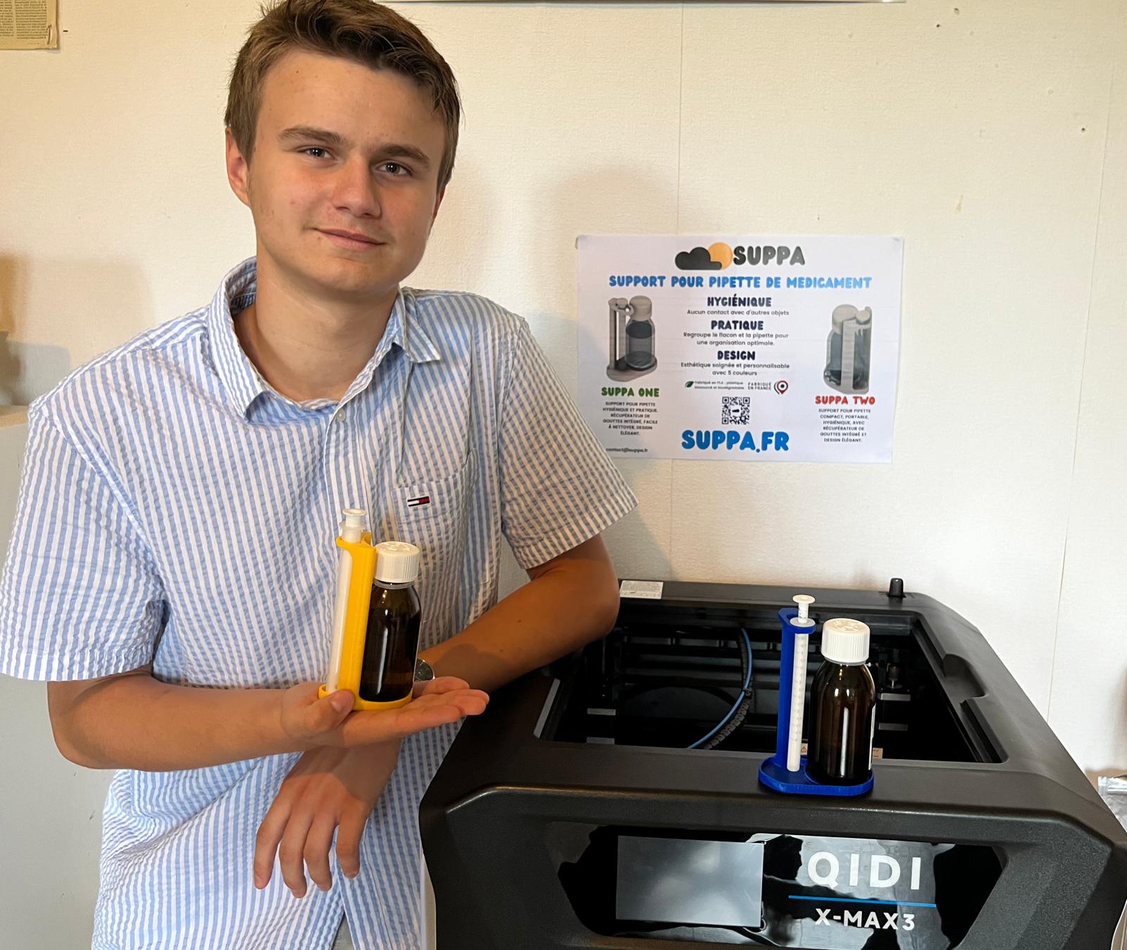 Baptiste Vanotti avec impirmante 3D